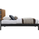  Color_Cognac  Size_Twin  -- Abigail Cognac Vegan Leather Upholstered Twin Bed IMAGE 4