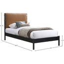  Color_Cognac  Size_Twin  -- Abigail Cognac Vegan Leather Upholstered Twin Bed IMAGE 7