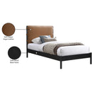  Color_Cognac  Size_Twin  -- Abigail Cognac Vegan Leather Upholstered Twin Bed IMAGE 8