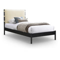  Color_Cream Size_Twin -- Abigail Cream Vegan Leather Upholstered Twin Bed IMAGE 1
