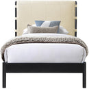 Meridian Abigail Cream Vegan Leather Twin Bed (3 Boxes) IMAGE 3