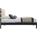 Color_Cream  Size_Twin  -- Abigail Cream Vegan Leather Upholstered Twin Bed IMAGE 4