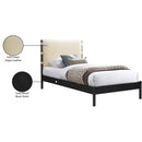 Meridian Abigail Cream Vegan Leather Twin Bed (3 Boxes) IMAGE 8