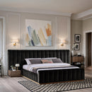 Meridian Amara Black Velvet King Bed IMAGE 2