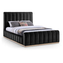 Meridian Amara Black Velvet Queen Bed IMAGE 1