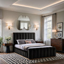  Color_Black  Size_Queen  -- Amara Black Velvet Upholstered Queen Bed IMAGE 2
