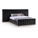  Color_Black  Size_Queen  -- Amara Black Velvet Upholstered Queen Bed IMAGE 1