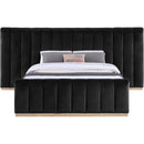  Color_Black  Size_Queen  -- Amara Black Velvet Upholstered Queen Bed IMAGE 3