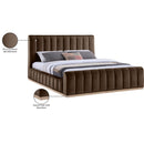  Color_Brown  Size_King  -- Amara Brown Velvet Upholstered King Bed IMAGE 10