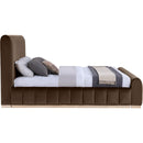  Color_Brown  Size_King  -- Amara Brown Velvet Upholstered King Bed IMAGE 4