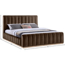 Color_Brown  Size_King  -- Amara Brown Velvet Upholstered King Bed IMAGE 9