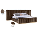  Color_Brown  Size_King  -- Amara Brown Velvet Upholstered King Bed IMAGE 10