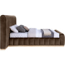  Color_Brown  Size_King  -- Amara Brown Velvet Upholstered King Bed IMAGE 4