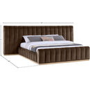  Color_Brown  Size_King  -- Amara Brown Velvet Upholstered King Bed IMAGE 9