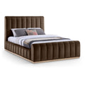  Color_Brown Size_Queen -- Amara Brown Velvet Upholstered Queen Bed IMAGE 1