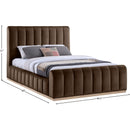  Color_Brown  Size_Queen  -- Amara Brown Velvet Upholstered Queen Bed IMAGE 9