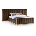  Color_Brown Size_Queen -- Amara Brown Velvet Upholstered Queen Bed IMAGE 1