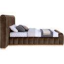  Color_Brown  Size_Queen  -- Amara Brown Velvet Upholstered Queen Bed IMAGE 4