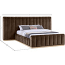  Color_Brown  Size_Queen  -- Amara Brown Velvet Upholstered Queen Bed IMAGE 9