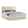 Color_Cream  Size_King  -- Amara Cream Velvet Upholstered King Bed IMAGE 1