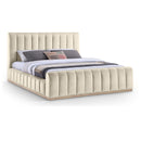  Color_Cream  Size_King  -- Amara Cream Velvet Upholstered King Bed IMAGE 1