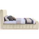  Color_Cream  Size_King  -- Amara Cream Velvet Upholstered King Bed IMAGE 4