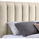  Color_Cream  Size_King  -- Amara Cream Velvet Upholstered King Bed IMAGE 7
