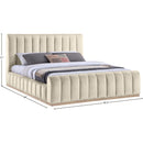  Color_Cream  Size_King  -- Amara Cream Velvet Upholstered King Bed IMAGE 9