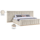  Color_Cream  Size_King  -- Amara Cream Velvet Upholstered King Bed IMAGE 10