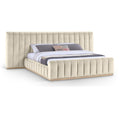  Color_Cream  Size_King  -- Amara Cream Velvet Upholstered King Bed IMAGE 1