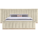 Meridian Amara Cream Velvet King Bed IMAGE 3