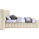  Color_Cream  Size_King  -- Amara Cream Velvet Upholstered King Bed IMAGE 4