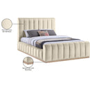  Color_Cream  Size_Queen  -- Amara Cream Velvet Upholstered Queen Bed IMAGE 10