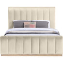  Color_Cream  Size_Queen  -- Amara Cream Velvet Upholstered Queen Bed IMAGE 3