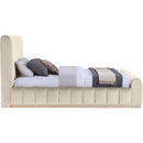  Color_Cream  Size_Queen  -- Amara Cream Velvet Upholstered Queen Bed IMAGE 4