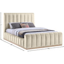  Color_Cream  Size_Queen  -- Amara Cream Velvet Upholstered Queen Bed IMAGE 9