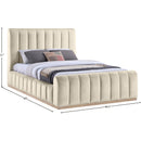 Meridian Amara Cream Velvet Queen Bed IMAGE 9