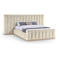  Color_Cream Size_Queen -- Amara Cream Velvet Upholstered Queen Bed IMAGE 1