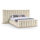  Color_Cream  Size_Queen  -- Amara Cream Velvet Upholstered Queen Bed IMAGE 1