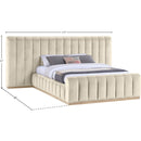  Color_Cream  Size_Queen  -- Amara Cream Velvet Upholstered Queen Bed IMAGE 9