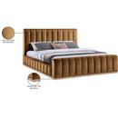  Color_Saddle  Size_King  -- Amara Saddle Velvet Upholstered King Bed IMAGE 10