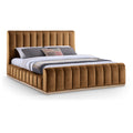  Color_Saddle  Size_King  -- Amara Saddle Velvet Upholstered King Bed IMAGE 1