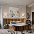  Color_Saddle  Size_King  -- Amara Saddle Velvet Upholstered King Bed IMAGE 2