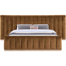  Color_Saddle  Size_King  -- Amara Saddle Velvet Upholstered King Bed IMAGE 3