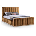  Color_Saddle Size_Queen -- Amara Saddle Velvet Upholstered Queen Bed IMAGE 1