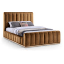  Color_Saddle  Size_Queen  -- Amara Saddle Velvet Upholstered Queen Bed IMAGE 1