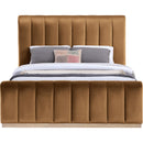  Color_Saddle  Size_Queen  -- Amara Saddle Velvet Upholstered Queen Bed IMAGE 3