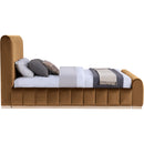  Color_Saddle  Size_Queen  -- Amara Saddle Velvet Upholstered Queen Bed IMAGE 4
