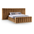  Color_Saddle Size_Queen -- Amara Saddle Velvet Upholstered Queen Bed IMAGE 1