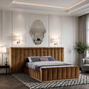  Color_Saddle  Size_Queen  -- Amara Saddle Velvet Upholstered Queen Bed IMAGE 2